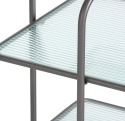 Designerski Dwupoziomowy Stolik Pomocniczy LOUIS 50 cm – COCO maison | Czarny Metal, Szklane Blaty, Styl Loft