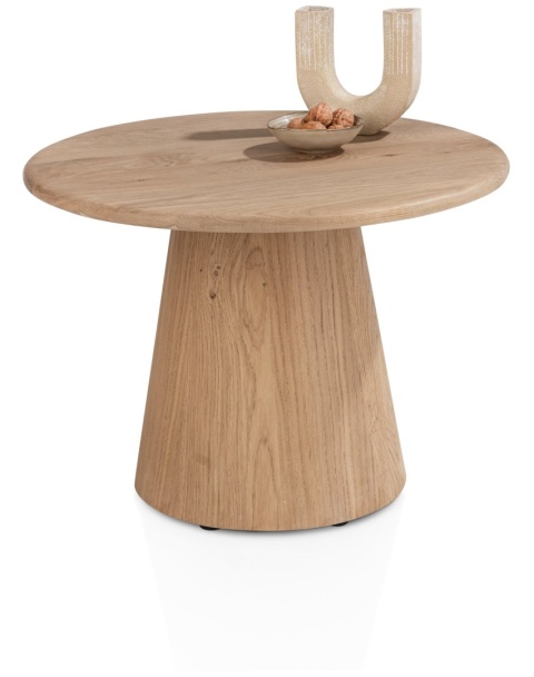 [fabrycznie nowe] Stolik Pomocniczy RAVELLO 60 cm – Henders & Hazel | Blat z Litego Dębu, Kolor Dune (Piaskowy)