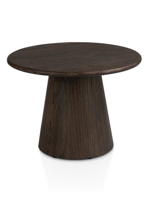 [fabrycznie nowe] Stolik Pomocniczy RAVELLO 60 cm – Henders & Hazel | Blat z Litego Dębu, Lakier Platynowy, Kolor Bazaltowy