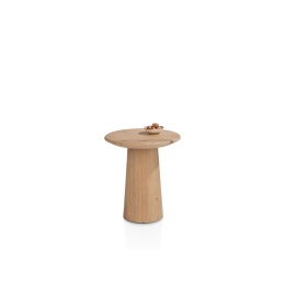 [fabrycznie nowe] Stolik Pomocniczy RAVELLO 45 cm – Henders & Hazel | Okrągły Blat z Litego Dębu, Kolor Dune (Piaskowy)