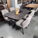 [na zamówienie] Rozkładany Stół Jadalniany PAVALON 140–190 cm – Blat HPL Primo Laminato Antracyt – Centralna Noga Designerska
