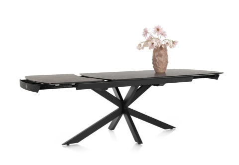 [od ręki] Rozkładany Stół Jadalniany PAVALON 170–230 cm – Blat HPL Primo Laminato Antracyt – Centralna Noga Designerska