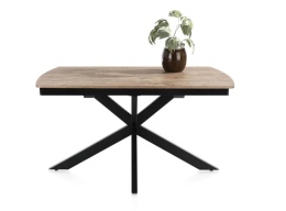 [na zamówienie] Rozkładany Stół Jadalniany PAVALON 140–190 cm – Blat HPL Primo Laminato Barnwood – Centralna Noga Designerska