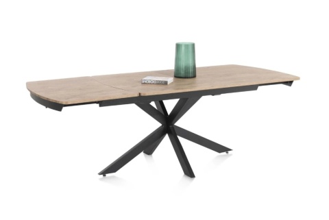 [na zamówienie] Rozkładany Stół Jadalniany PAVALON 140–190 cm – Blat HPL Primo Laminato Barnwood – Centralna Noga Designerska
