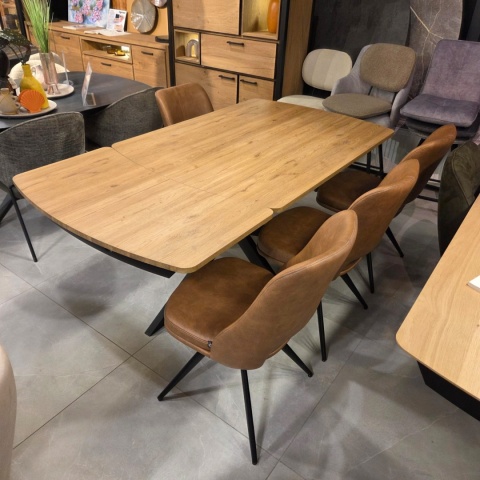 [na zamówienie] Rozkładany Stół Jadalniany PAVALON 140–190 cm – Blat HPL Primo Laminato Natural – Centralna Noga Designerska
