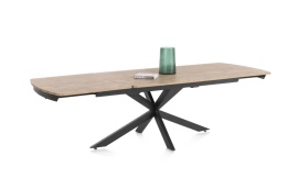 [na zamówienie] Rozkładany Stół Jadalniany PAVALON 170–230 cm – Blat HPL Primo Laminato Barnwood – Centralna Noga Designerska