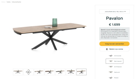 [na zamówienie] Rozkładany Stół Jadalniany PAVALON 170–230 cm – Blat HPL Primo Laminato Barnwood – Centralna Noga Designerska