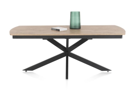 [na zamówienie] Rozkładany Stół Jadalniany PAVALON 170–230 cm – Blat HPL Primo Laminato Barnwood – Centralna Noga Designerska
