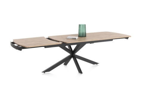 [na zamówienie] Rozkładany Stół Jadalniany PAVALON 170–230 cm – Blat HPL Primo Laminato Barnwood – Centralna Noga Designerska