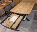 [na zamówienie] Rozkładany Stół Jadalniany PAVALON 170–230 cm – Blat HPL Primo Laminato Barnwood – Centralna Noga Designerska