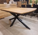 [na zamówienie] Rozkładany Stół Jadalniany PAVALON 170–230 cm – Blat HPL Primo Laminato Barnwood – Centralna Noga Designerska