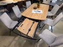 [na zamówienie] Rozkładany Stół Jadalniany PAVALON 170–230 cm – Blat HPL Primo Laminato Barnwood – Centralna Noga Designerska