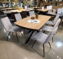 [na zamówienie] Rozkładany Stół Jadalniany PAVALON 170–230 cm – Blat HPL Primo Laminato Barnwood – Centralna Noga Designerska