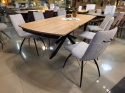 [na zamówienie] Rozkładany Stół Jadalniany PAVALON 170–230 cm – Blat HPL Primo Laminato Barnwood – Centralna Noga Designerska