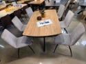 [na zamówienie] Rozkładany Stół Jadalniany PAVALON 170–230 cm – Blat HPL Primo Laminato Barnwood – Centralna Noga Designerska