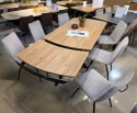 [na zamówienie] Rozkładany Stół Jadalniany PAVALON 170–230 cm – Blat HPL Primo Laminato Barnwood – Centralna Noga Designerska