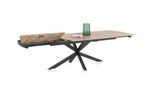 [na zamówienie] Rozkładany Stół Jadalniany PAVALON 200–278 cm – Blat HPL Primo Laminato Barnwood – Centralna Noga Designerska