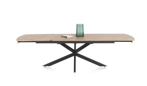 [na zamówienie] Rozkładany Stół Jadalniany PAVALON 200–278 cm – Blat HPL Primo Laminato Barnwood – Centralna Noga Designerska