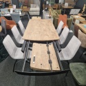 [na zamówienie] Rozkładany Stół Jadalniany PAVALON 200–278 cm – Blat HPL Primo Laminato Barnwood – Centralna Noga Designerska