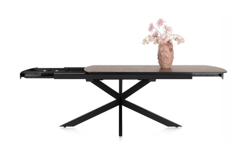 [na zamówienie] Rozkładany Stół Jadalniany PAVALON 200–278 cm – Blat HPL Primo Laminato Roest (Rdza) – Centralna Noga