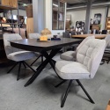 [od ręki] Rozkładany Stół Jadalniany PAVALON 140–190 cm – Blat HPL Primo Laminato Antracyt – Centralna Noga Designerska
