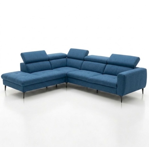 [wybór tapicerki] Sofa Narożna TALISMAN XL 300 cm (Lewostronna) –| Regulowane Zagłówki, Sprężyny Kieszeniowe + Pianka Memory |
