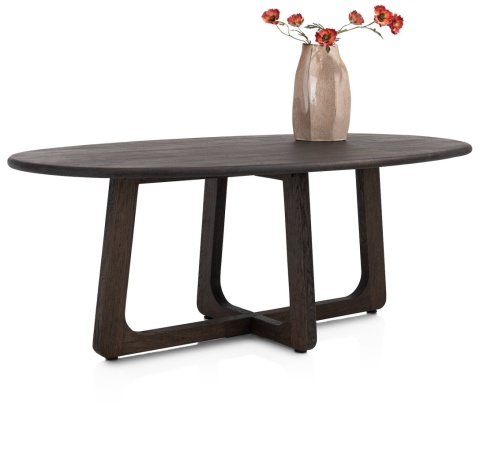 [na zamówienie] Ekskluzywny Stół Jadalniany ALMORA 210 cm – Blat z Litego Dębu Basalt – Unikalna Podstawa Modern Vintage