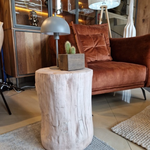 Stolik Kawowy / Pufa TREE 35 cm – Organiczny Kształt Pnia Drzewa – Tworzywo Polyresin (Odporne na Plamy)