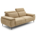 [od ręki] Sofa 3-Osobowa GREYMOUTH 230 cm – Ekskluzywna Tkanina Szenilowa LIVIGNO Ochra – Regulowane Zagłówki