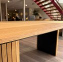 Owalny Stół Jadalniany PAVIE 270 x 120 cm – Naturalny Fornir Dębowy – Kolumnowa Noga Cylindryczna –