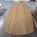 Owalny Stół Jadalniany PAVIE 270 x 120 cm – Naturalny Fornir Dębowy – Kolumnowa Noga Cylindryczna –