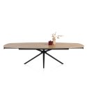 [fabrycznie nowy] Ekskluzywny Rozkładany Stół Ceramiczny LATTINA 200-300 cm - Blat Ceramic Oak Natural - Czarne Metalowe Nogi