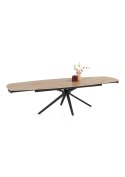 [fabrycznie nowy] Ekskluzywny Rozkładany Stół Ceramiczny LATTINA 200-300 cm - Blat Ceramic Oak Natural - Czarne Metalowe Nogi