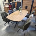 [fabrycznie nowy] Ekskluzywny Rozkładany Stół Ceramiczny LATTINA 200-300 cm - Blat Ceramic Oak Natural - Czarne Metalowe Nogi