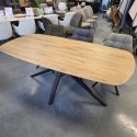 [fabrycznie nowy] Ekskluzywny Rozkładany Stół Ceramiczny LATTINA 200-300 cm - Blat Ceramic Oak Natural - Czarne Metalowe Nogi