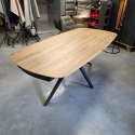 [fabrycznie nowy] Ekskluzywny Rozkładany Stół Ceramiczny LATTINA 200-300 cm - Blat Ceramic Oak Natural - Czarne Metalowe Nogi