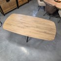 [fabrycznie nowy] Ekskluzywny Rozkładany Stół Ceramiczny LATTINA 200-300 cm - Blat Ceramic Oak Natural - Czarne Metalowe Nogi