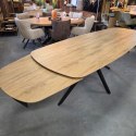 [fabrycznie nowy] Ekskluzywny Rozkładany Stół Ceramiczny LATTINA 200-300 cm - Blat Ceramic Oak Natural - Czarne Metalowe Nogi