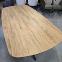 [fabrycznie nowy] Ekskluzywny Rozkładany Stół Ceramiczny LATTINA 200-300 cm - Blat Ceramic Oak Natural - Czarne Metalowe Nogi
