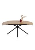 [fabrycznie nowy] Kompaktowy Rozkładany Stół Ceramiczny LATTINA 140-200 cm - Ceramic Oak Natural (Dąb Naturalny) Metalowe Nogi