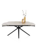 [fabrycznie nowy] Rozkładany Stół Ceramiczny LATTINA 140-200 cm - Ceramic Marble Creme (Efekt Kremowego Marmuru) Metalowe Nogi