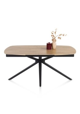 [fabrycznie nowy] Rozkładany Stół Ceramiczny LATTINA 170-250 cm - Blat Ceramic Oak Natural - Czarne Metalowe Nogi
