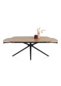 [fabrycznie nowy] Rozkładany Stół Ceramiczny LATTINA 170-250 cm - Blat Ceramic Oak Natural - Czarne Metalowe Nogi