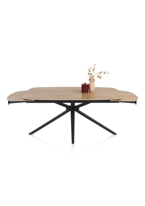 [fabrycznie nowy] Rozkładany Stół Ceramiczny LATTINA 170-250 cm - Blat Ceramic Oak Natural - Czarne Metalowe Nogi