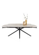 [fabrycznie nowy]Rozkładany Stół Ceramiczny LATTINA 170-250 cm - Ceramic Marble Creme (Efekt Kremowego Marmuru) - Metalowe Nogi
