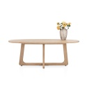 [na zamówienie] Ekskluzywny Stół Jadalniany ALMORA 210 cm – Blat z Litego Dębu Natural Sand – Unikalna Podstawa Modern Vintage