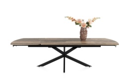 [na zamówienie] Rozkładany Stół Jadalniany PAVALON 200–278 cm – Blat HPL Primo Laminato Driftwood – Centralna Noga Designerska