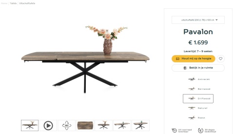 [na zamówienie] Rozkładany Stół Jadalniany PAVALON 200–278 cm – Blat HPL Primo Laminato Driftwood – Centralna Noga Designerska