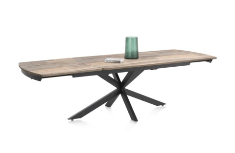 [na zamówienie] Rozkładany Stół Jadalniany PAVALON 200–278 cm – Blat HPL Primo Laminato Driftwood – Centralna Noga Designerska