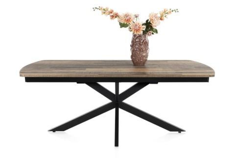 [na zamówienie] Rozkładany Stół Jadalniany PAVALON 200–278 cm – Blat HPL Primo Laminato Driftwood – Centralna Noga Designerska